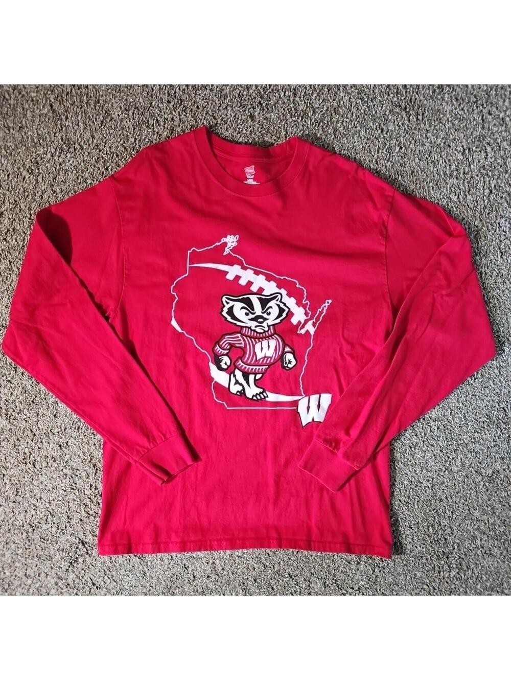 Hanes L Wisconsin Badgers Long Sleeve Shirt